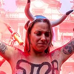 Fotos: Activistas protestan en topless contra las corridas de toros de San Fermín