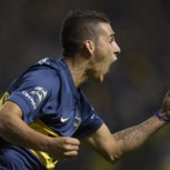El particular festejo de Cristian Pavón, autor del primer gol de Boca frente a River