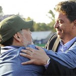 El abrazo de dos leyendas: Así fue el encuentro entre Maradona y Gallardo