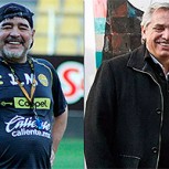 Maradona le dedicó un sutil mensaje “futbolero” al Presidente Alberto Fernández
