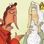 Los supremos Dios y el Diablo, bajo la sarcástica mirada del ilustrador Alejandro Montt