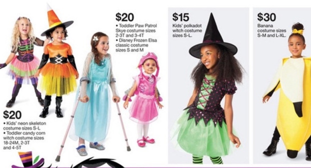 Target: La cadena de grandes tiendas en EE.UU. decidió incluir en su catálogo de octubre de 2015, promocionando los distintos disfraces para la tradicional fiesta de Halloween, a niños en situación de discapacidad. 