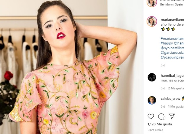 Marián Ávila: Modelo española con síndrome de Down. A sus 23 años desfiló en la icónica Semana de la Moda de Nueva York para la firma de vestidos de fiesta Talisha White.