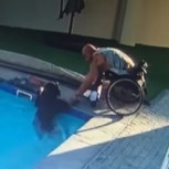Hombre en silla de ruedas realiza heroico rescate de su mascota que cayó en una piscina