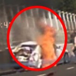 Estos hombres arriesgaron todo para salvar a una mujer de un auto en llamas tras brutal choque