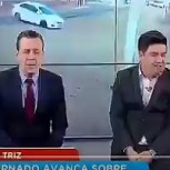 Conductores de noticias creen que un auto va directo hacia ellos y escapan aterrados
