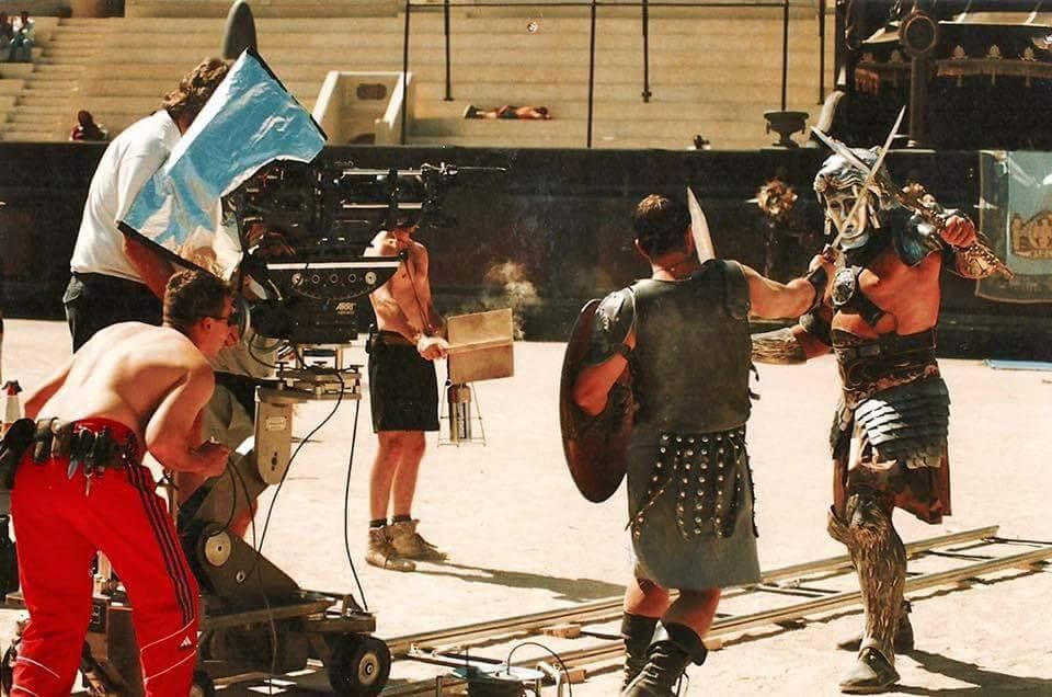 Filmación del combate entre Máximo y el gladiador invicto Tigris de Galia. 