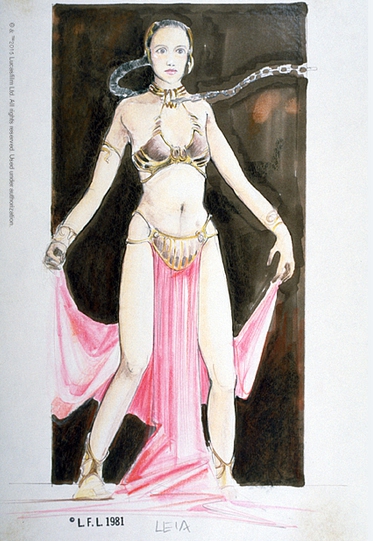 El bosquejo original del bikini dorado de la princesa Leia.
