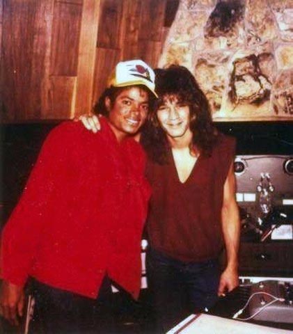 Eddie Van Halen y Michael Jackson en 1982.
