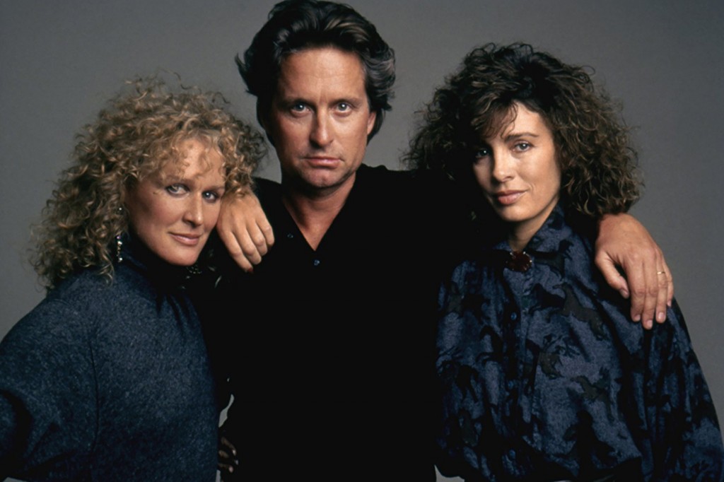 Glenn Close, Michael Douglas y Anne Archer, los tres protagonistas de "Atracción Fatal" (1987).