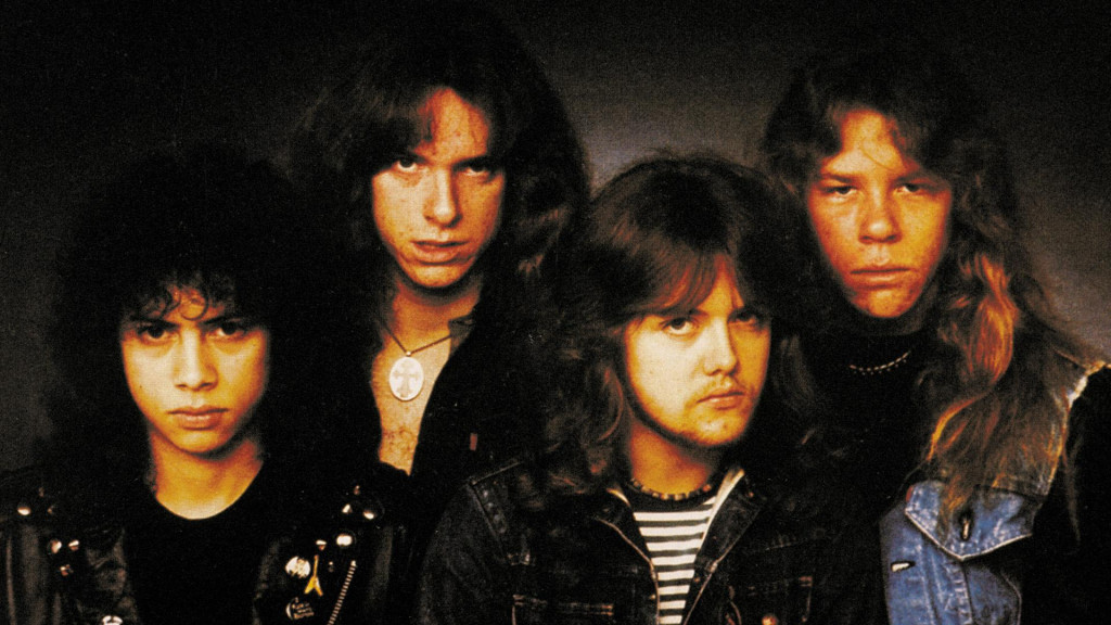 La formación definitiva de Metallica en 1983. Kirk Hammet fue el último en incorporarse.