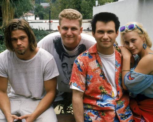 Floyd (Brad Pitt), Dick (Michael Rapaport), Clarence (Christian Slater) y Alabama (Patricia Arquette), cuatro de los personajes de la película "True Romance" (1993).