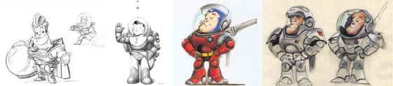 La evolución del personaje del astronauta Buzz Lightyear.