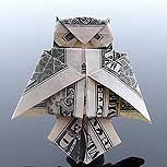 Money Origami: originalidad en billetes de un dólar