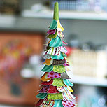 Arboles navideños de papel cortado