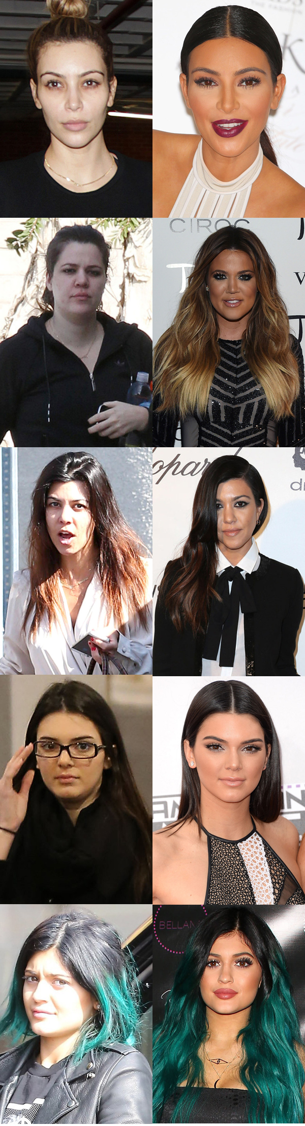 las kardashians sin maquillaje