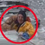 Video emocionante: Bombero se lanza a heladas aguas para salvar a un perro