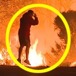 Increíble video de rescate: Hombre salva a conejito de las feroces llamas en California