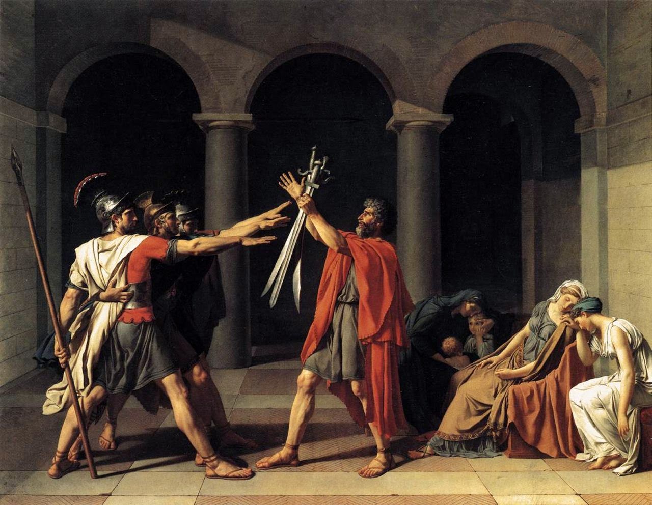  El famoso cuadro “El juramento de los Horacios”, del pintor Jacques-Louis David.