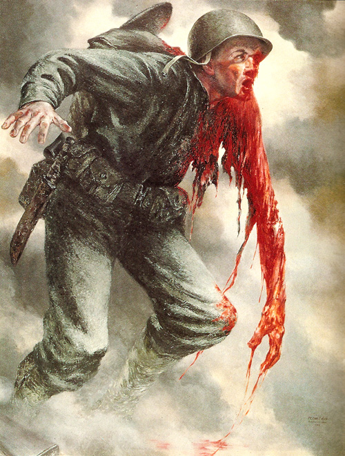 "The Price", la famosa ilustración de Thomas Lea de una escena de la cruenta batalla de Peleliu, sostenida en 1944 entre marines estadounidenses y soldados del Ejército Imperial japonés.
