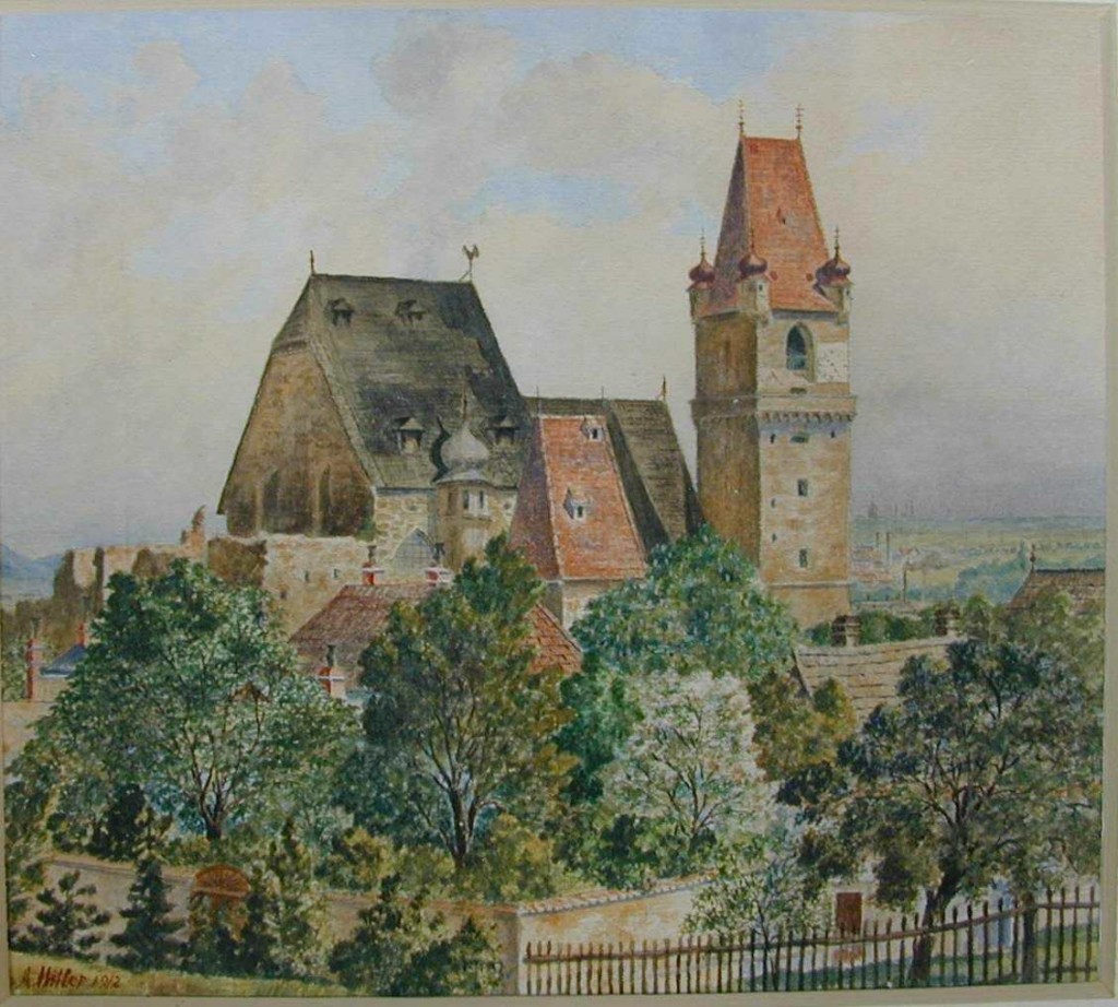 Paisaje rural pintado por Adolf Hitler.