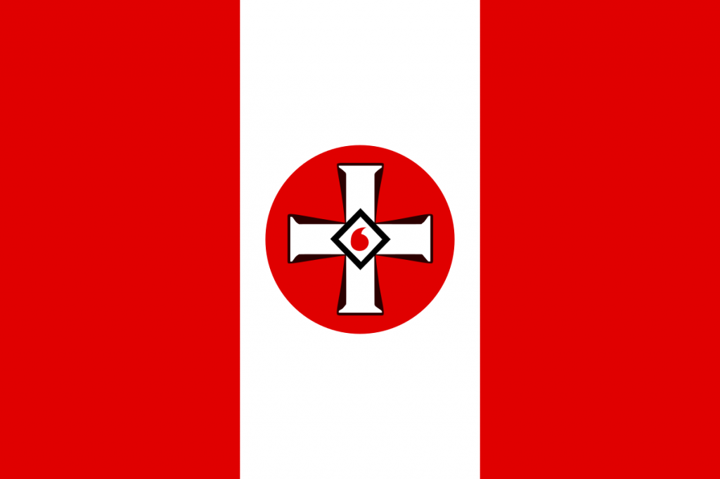 Bandera y símbolo del Ku Klux Klan.