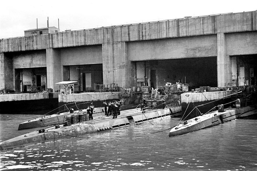 Bases y astilleros de los U-Boot en la costa francesa.