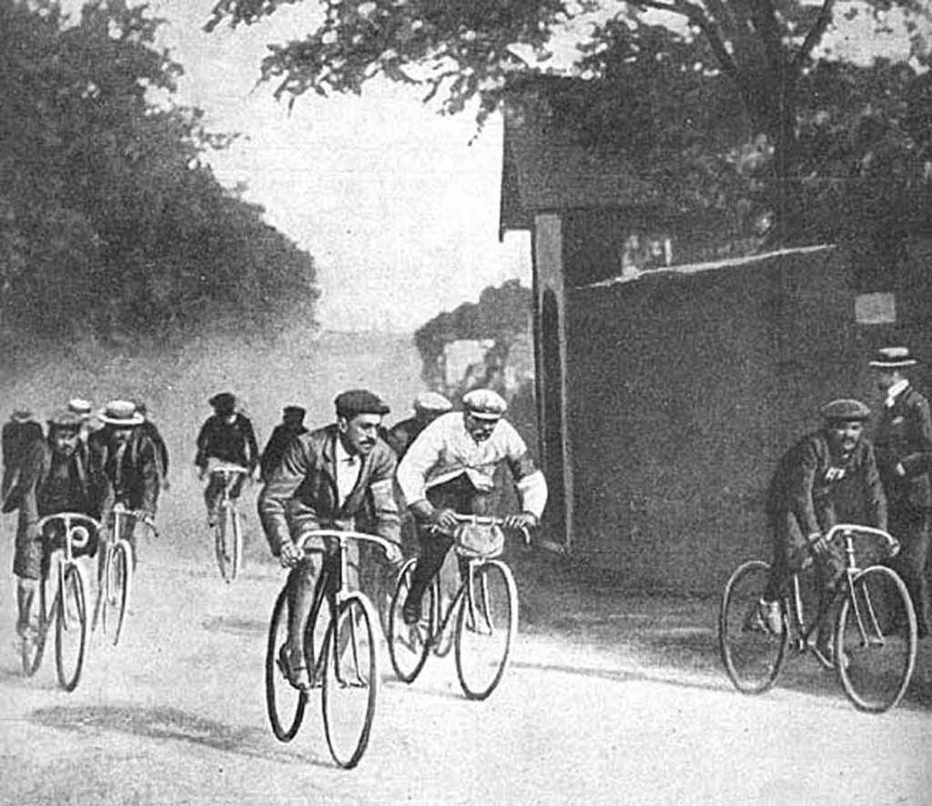 The first Tour de France in 1903 Maurice Garin won the first stage, and retained the lead throughout. He also won the last two stages, and had a margin of almost three hours over the next cyclist