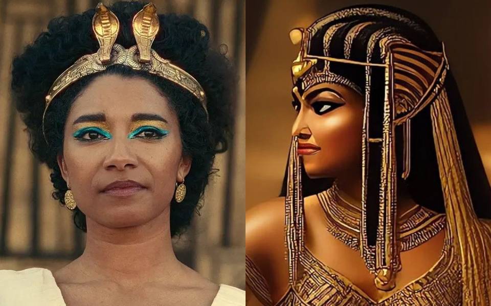 La Cleopatra de la serie de Netflix "Reinas de África", que levantó gran polémica al mostrar a la reina de Egipcio con rasgos negroides. 