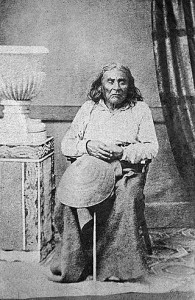La única foto conocida del Jefe Seattle, tomada en 1860 cuando se acercaba a cumplir los 80 años de edad.