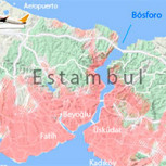 Así se ve el Bósforo, el mítico estrecho de 30 km. que separa Europa de Asia