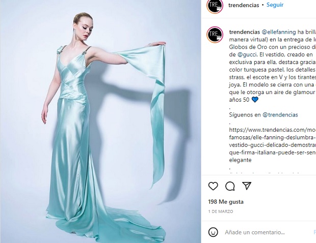 Elle Fanning derrochó elegancia enfundada en un Gucci en Los Globos de Oro