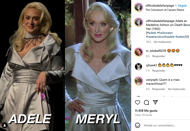 Adele vistió traje que Meryl Streep lució en icónica película de los 90: Ambas coincidieron en un concierto - Guioteca