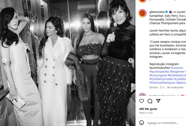 Lauren Sánchez with Kris Jenner, Kim Kardashian and Katy Perry