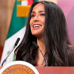 Salma Hayek elige vestido negro con sutiles detalles para su última aparición pública