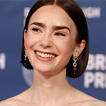 Lily Collins se enfundó en dorado de pie a cabeza para estilosa gala en Londres