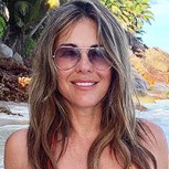 Liz Hurley luce despreocupada con llamativo vestido tras sufrir millonario robo de joyas