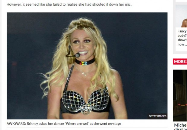 Britney Spears, durante su presentación en "Brighton and Hove Pride" / Captura www.dailystar.co.uk