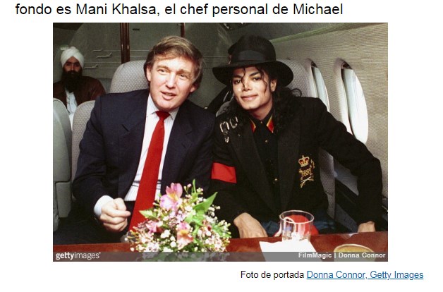 Donald Trump, viajando junto a Michael Jackson para visitar a Ryan White, niño enfermo de SIDA (1990).