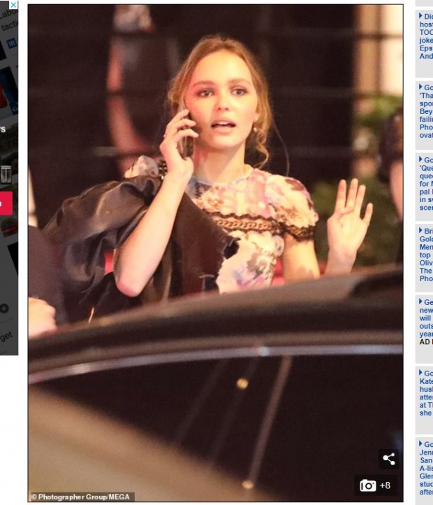 La hija de Johnny Depp fue vista yendo a la fiesta posterior a la entrega de premios con mínimo maquillaje / Captura www.dailymail.co.uk
