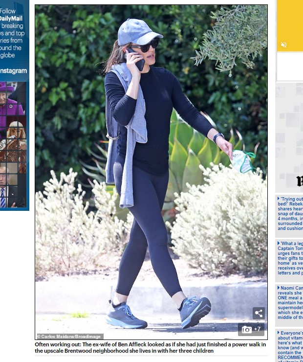 Jennifer Garner, paseando por Los Ángeles / Captura www.dailymail.co.uk