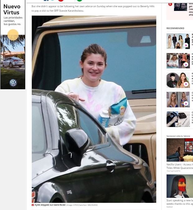 Kylie Jenner, sorprendida sin maquillaje: parece otra persona / Captura www.mirror.co.uk