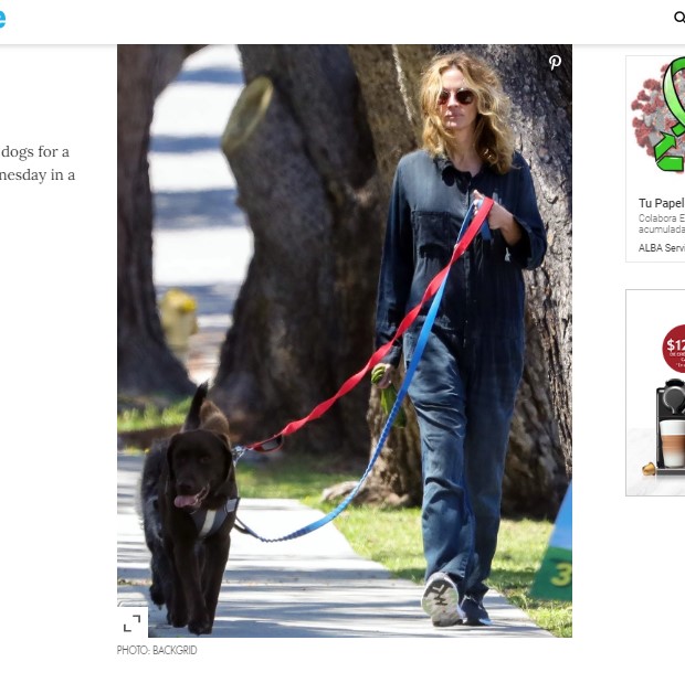 Julia Roberts salió a pasear con sus perros con un estilo sumamente natural / Captura people.com