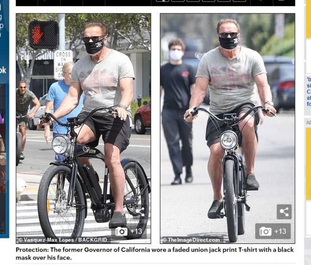 El protagonista de Terminator acompañó a su hija y a Chris Pratt en el paseo / Captura www.dailymail.co.uk