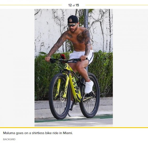 Maluma, detectado paseando en bicicleta en Miami / Captura pagesix.com