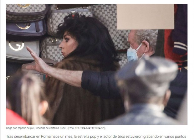 Lady Gaga, irreconocible en el set de rodaje de su nueva película / Captura tn.com.ar