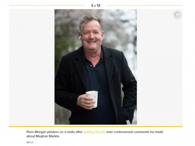 Así se lo vio a Piers Morgan tras renunciar a "Good Morning Britain" / pagesix.com