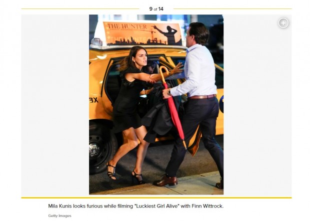 Tras ser vistos besándose, ahora los personajes de Mila Kunis y Finn Wittrock discuten fuertemente / Captura pagesix.com