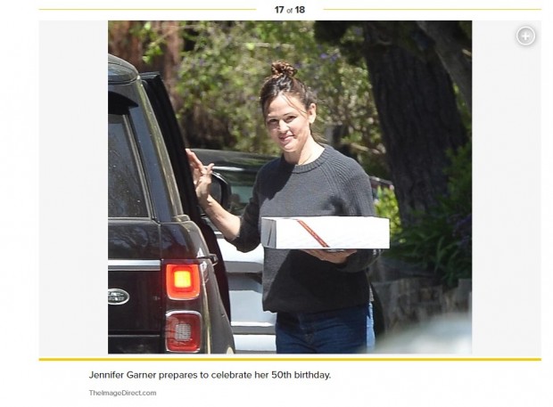 Jennifer Garner, fotografiada en medio de los preparativos de su cumpleaños número 50 / Captura pagesix.com