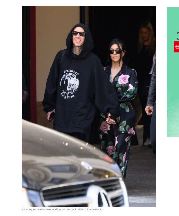 Kourtney Kardashian, captada en Italia junto a Travis Barker / Captura hollywoodlife.com
